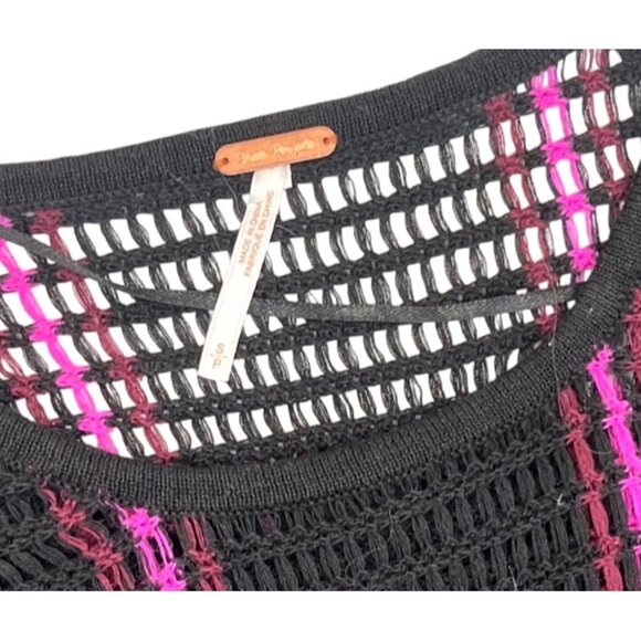 Small Free People Babes Only Black Short Sleeve Sweater Mesh Urban Outfitters - Picture 4 of 9